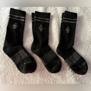 NEW.  Bombas Black Crew Socks. Size small.   3 pair for $21.
